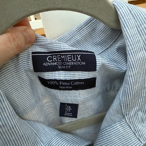 Cremieux Advanced Generation Slim Fit Non Iron 100% Cotton Striped Shirt 16 33 - Picture 2 of 5